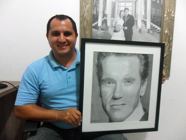 Curso de Desenho Realista de Carlos Damasceno - com retrato de Arnold Schwarzenegger