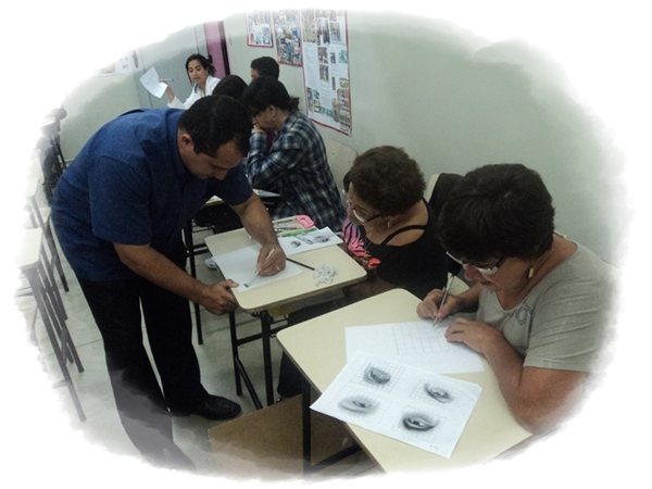 Curso de Desenho Realista - Carlos Damasceno dando aula de Desenhos Realistas no SESC