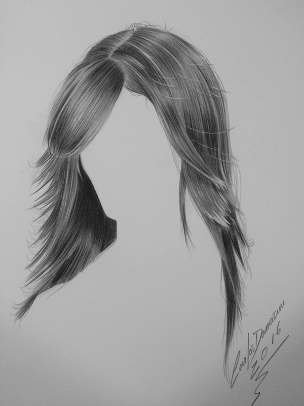 Curso de Desenho Realista de Carlos Damasceno - aula cabelo liso feminino