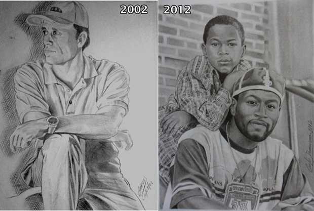 Desenho Realista de Retratos a Lápis antes e depois